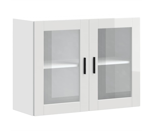 Armario pared para cocina puerta cristal Porto blanco brillante