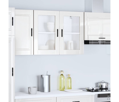 Armario pared para cocina puerta cristal Porto blanco brillante