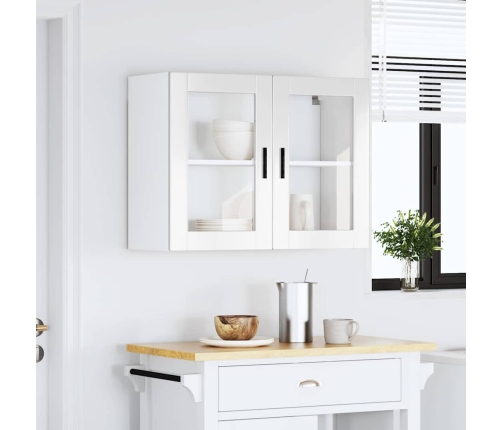 Armario pared para cocina puerta cristal Porto blanco brillante