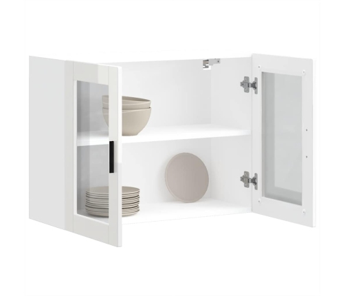 Armario pared para cocina puerta cristal Porto blanco brillante