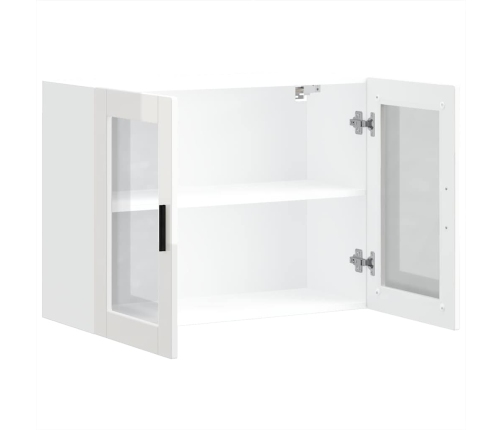 Armario pared para cocina puerta cristal Porto blanco brillante