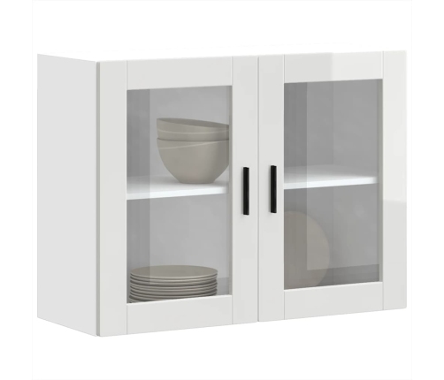 Armario pared para cocina puerta cristal Porto blanco brillante