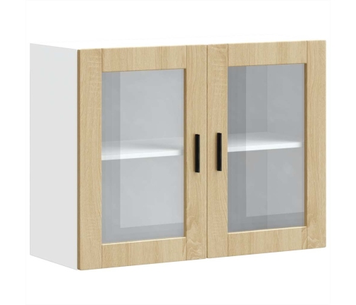 Armario de pared para cocina puerta cristal Porto roble sonoma