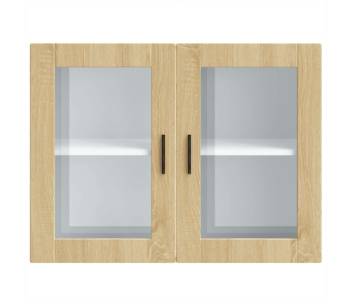 Armario de pared para cocina puerta cristal Porto roble sonoma