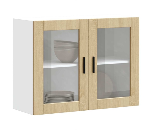 Armario de pared para cocina puerta cristal Porto roble sonoma