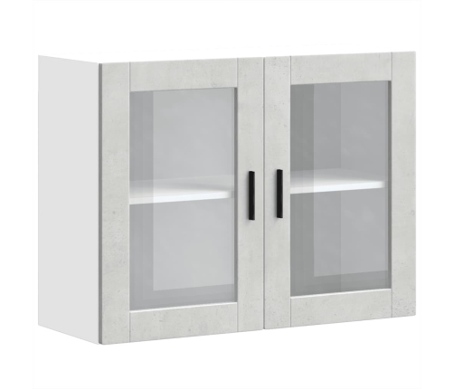 Armario de pared para cocina puerta cristal Porto gris hormigón