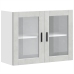 Armario de pared para cocina puerta cristal Porto gris hormigón