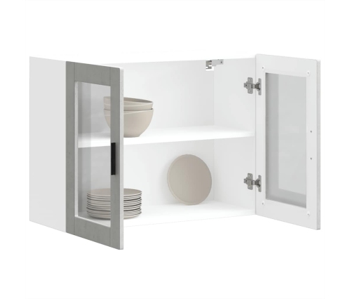 Armario de pared para cocina puerta cristal Porto gris hormigón