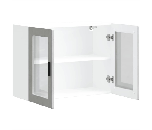 Armario de pared para cocina puerta cristal Porto gris hormigón