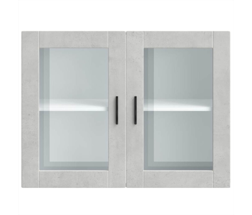 Armario de pared para cocina puerta cristal Porto gris hormigón