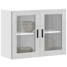 Armario de pared para cocina puerta cristal Porto gris hormigón