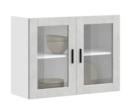 Armario de pared para cocina puerta cristal Porto gris hormigón