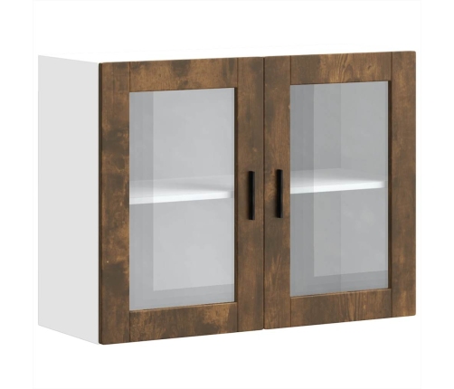 Armario de pared para cocina puerta cristal Porto roble ahumado