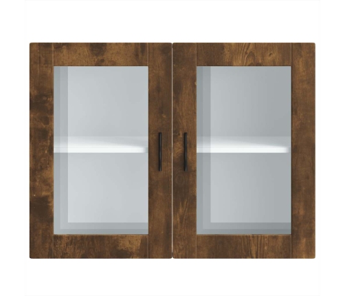 Armario de pared para cocina puerta cristal Porto roble ahumado