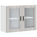 Armario de pared para cocina puerta cristal Porto gris sonoma