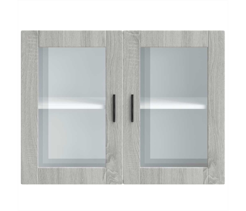 Armario de pared para cocina puerta cristal Porto gris sonoma