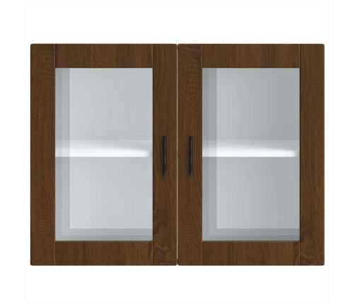 Armario de pared para cocina puerta cristal Porto roble marrón