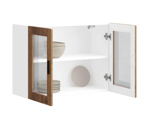 Armario de pared para cocina puerta cristal Porto madera vieja