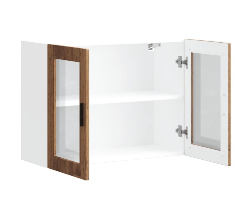 Armario de pared para cocina puerta cristal Porto madera vieja