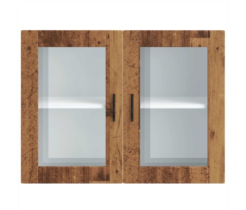 Armario de pared para cocina puerta cristal Porto madera vieja