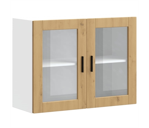 Armario pared para cocina puerta cristal Porto roble artesanal