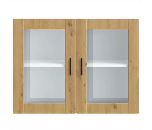 Armario pared para cocina puerta cristal Porto roble artesanal