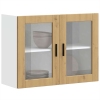 Armario pared para cocina puerta cristal Porto roble artesanal