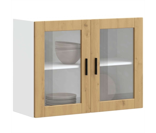 Armario pared para cocina puerta cristal Porto roble artesanal