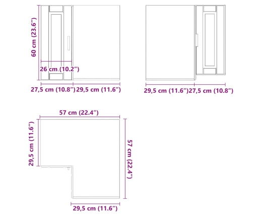 Mueble de cocina esquina pared Porto madera ingeniería blanca