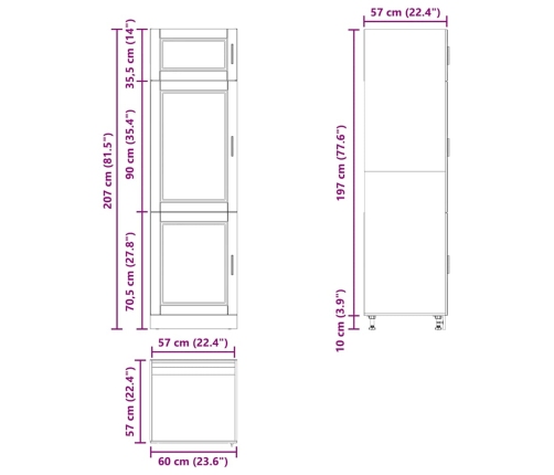 Mueble de cocina Porto de madera contrachapada blanca