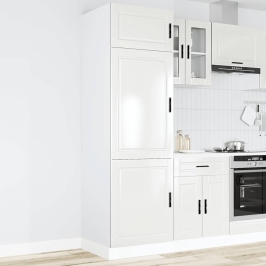 Mueble de cocina Porto madera contrachapada blanco brillante