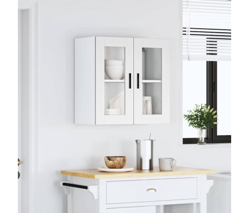 Armario de pared para cocina con puerta de cristal Porto blanco