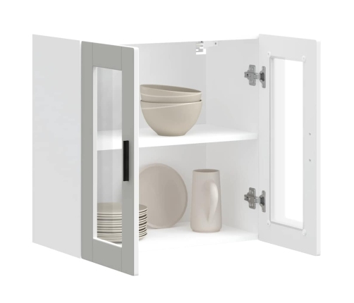 Armario de pared para cocina con puerta de cristal Porto blanco