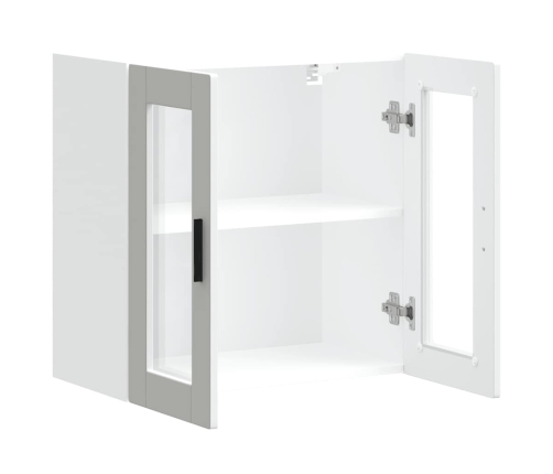 Armario de pared para cocina con puerta de cristal Porto blanco