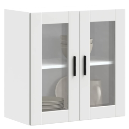 Armario de pared para cocina con puerta de cristal Porto blanco