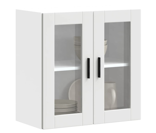 Armario de pared para cocina con puerta de cristal Porto blanco