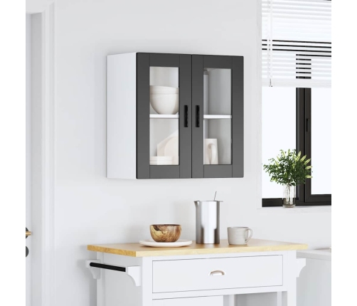 Armario de pared para cocina con puerta de cristal Porto negro