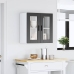 Armario de pared para cocina con puerta de cristal Porto negro