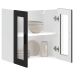 Armario de pared para cocina con puerta de cristal Porto negro