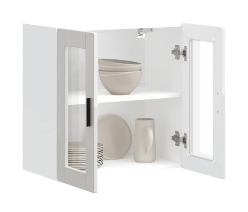 Armario pared para cocina puerta cristal Porto blanco brillante