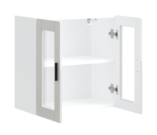 Armario pared para cocina puerta cristal Porto blanco brillante