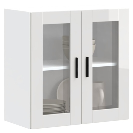 Armario pared para cocina puerta cristal Porto blanco brillante