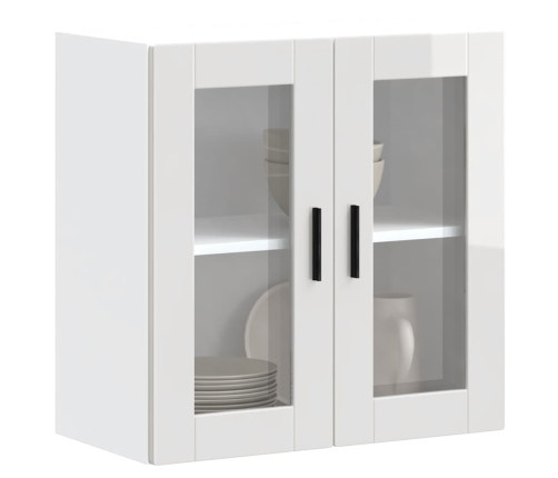 Armario pared para cocina puerta cristal Porto blanco brillante