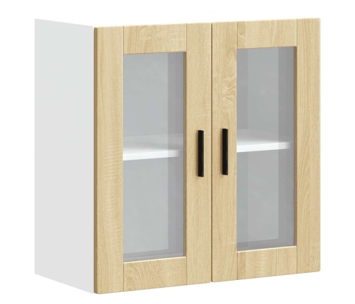 Armario de pared para cocina puerta cristal Porto roble sonoma