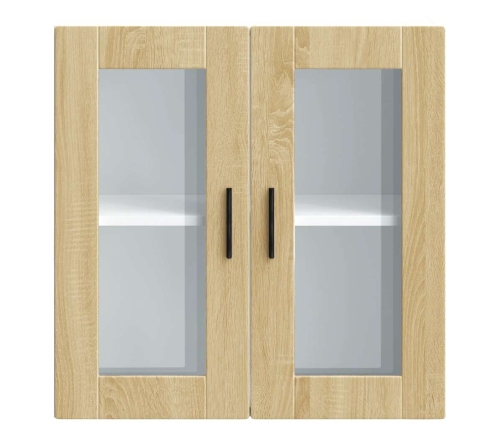 Armario de pared para cocina puerta cristal Porto roble sonoma