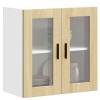 Armario de pared para cocina puerta cristal Porto roble sonoma