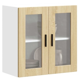 Armario de pared para cocina puerta cristal Porto roble sonoma