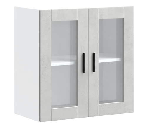 Armario de pared para cocina puerta cristal Porto gris hormigón