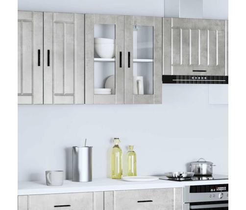 Armario de pared para cocina puerta cristal Porto gris hormigón