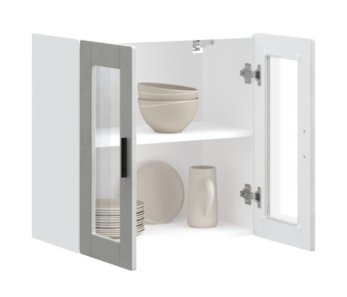 Armario de pared para cocina puerta cristal Porto gris hormigón